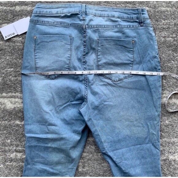 JustFab NWT Women Plus Size High Waist Blue Skinny Ankle Denim Jeans Size 16W - Picture 8 of 10